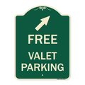 Signmission Free Valet Parking W/ Upper Right Arrow Heavy-Gauge Aluminum Sign, 24" x 18", G-1824-23940 A-DES-G-1824-23940